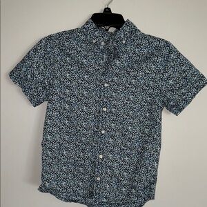 Vineyard Vines Boys' Navy & Light Blue Floral Button-Down Tee Shirt size medium